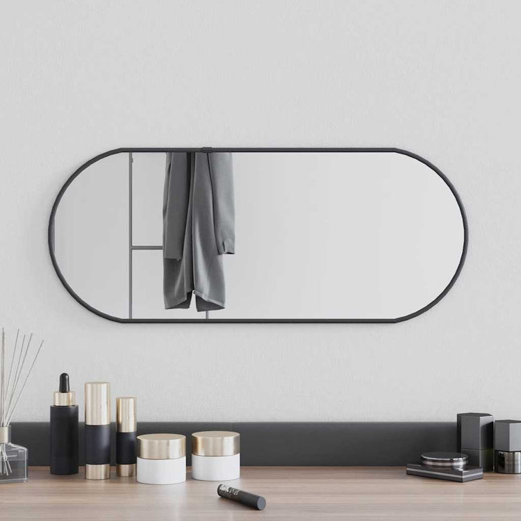Vidaxl Wandspiegel 60x25 cm oval Schwarz
