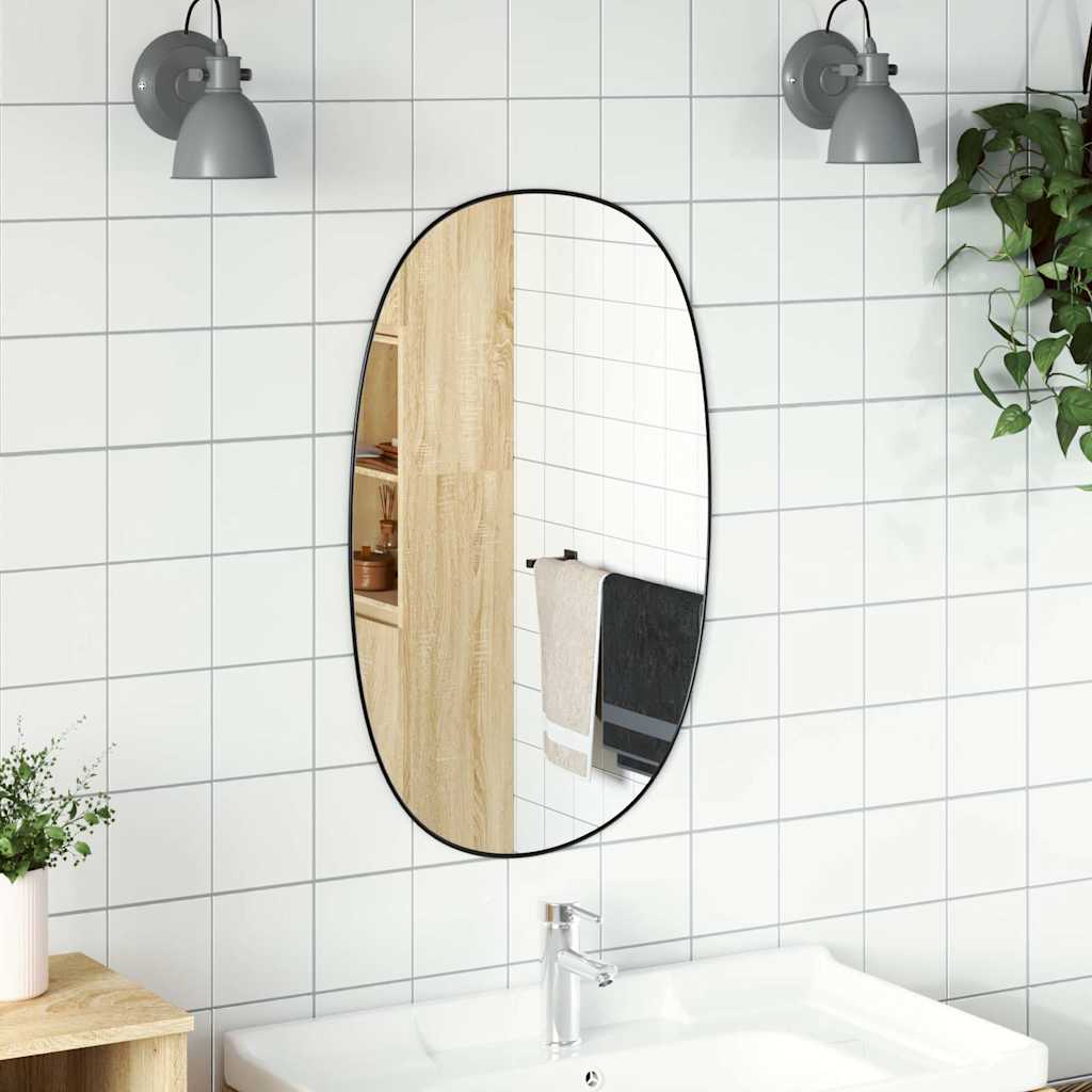 Vidaxl Wandspiegel 80x50 cm schwarz