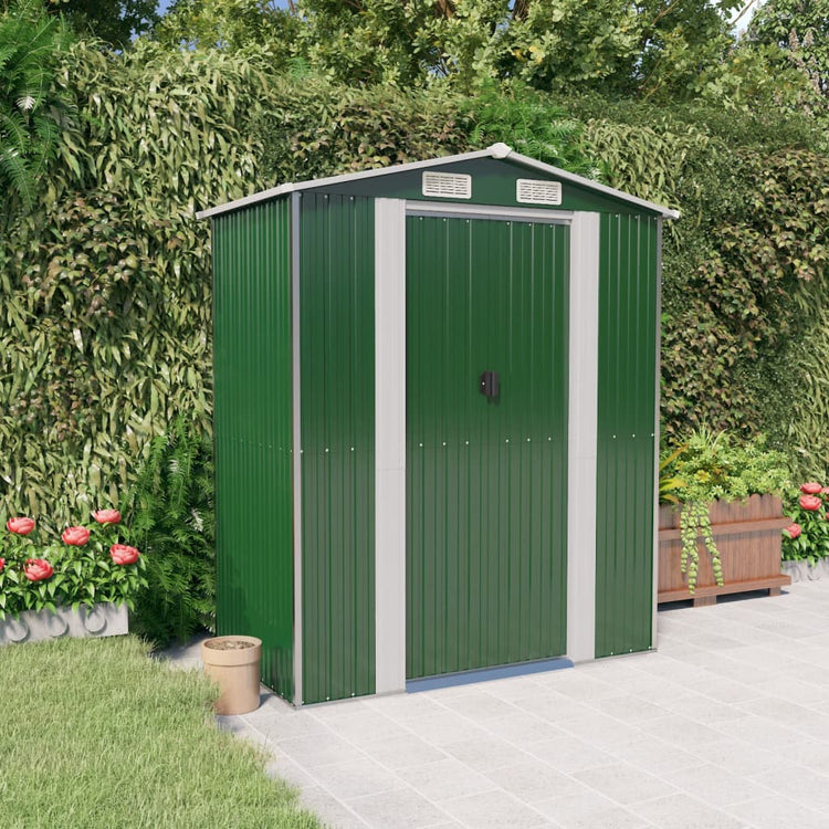 Vidaxl Garden Shed 192x108x223 cm verzinkter Stahlgrün
