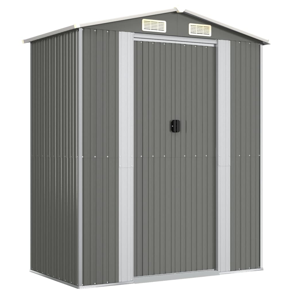 Vidaxl Garden Shed 192x108x223 cm verzinkter Stahl hellgrau