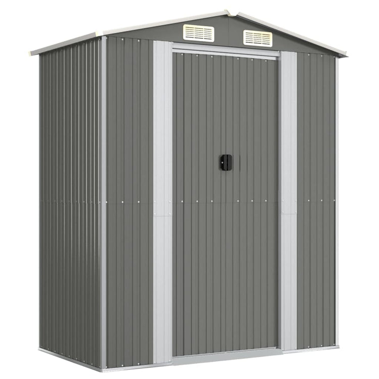 Vidaxl Garden Shed 192x108x223 cm verzinkter Stahl hellgrau