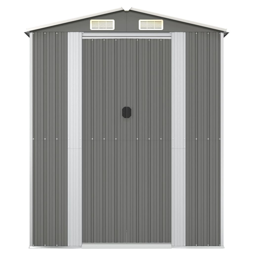 Vidaxl Garden Shed 192x108x223 cm verzinkter Stahl hellgrau