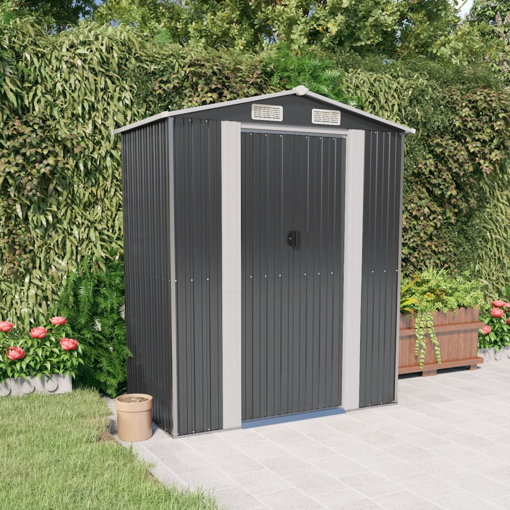 Vidaxl Garden Shed 192x108x223 cm verzinkter Stahl -Anthrazit -Gelenter