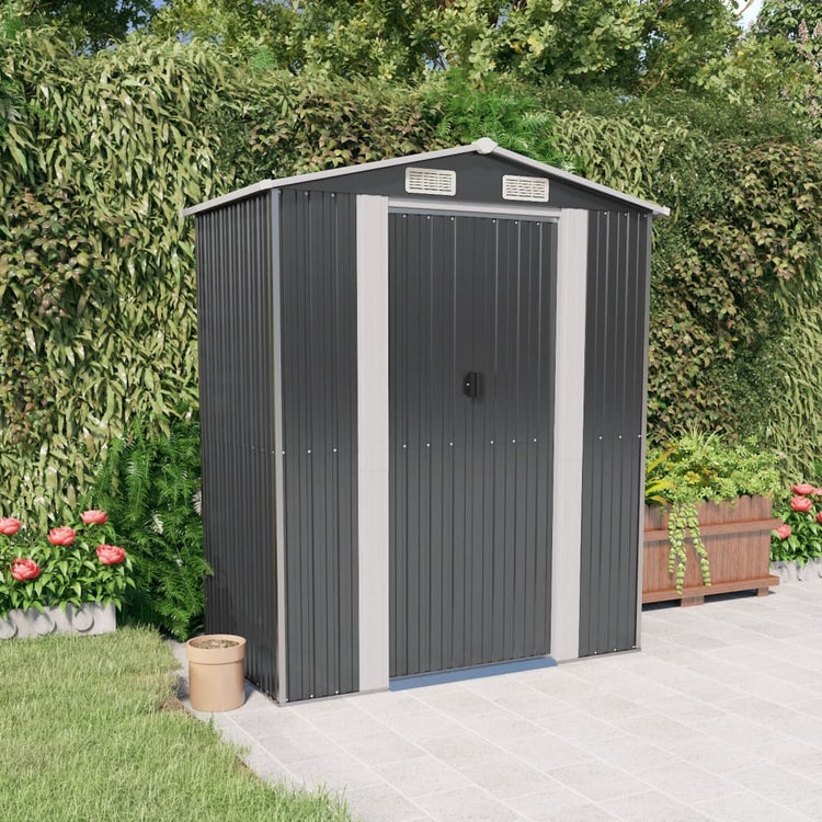 Vidaxl Garden Shed 192x108x223 cm verzinkter Stahl -Anthrazit -Gelenter