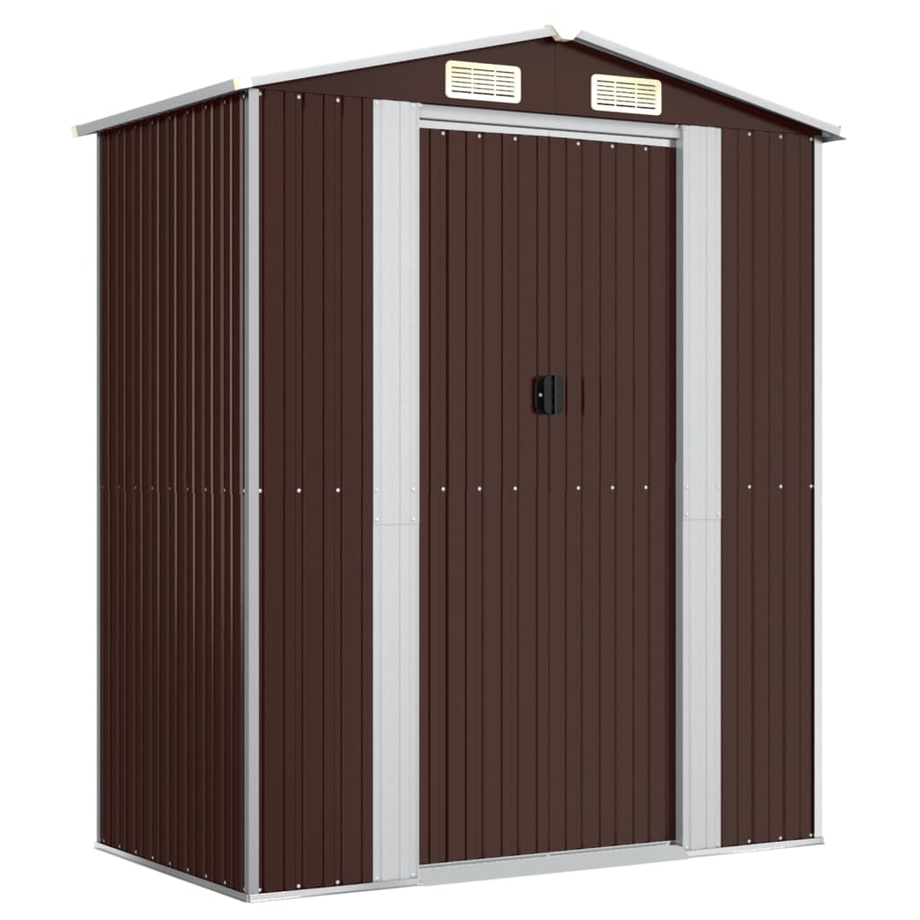 Vidaxl Garden Shed 192x108x223 cm verzinkter Stahl dunkelbraun