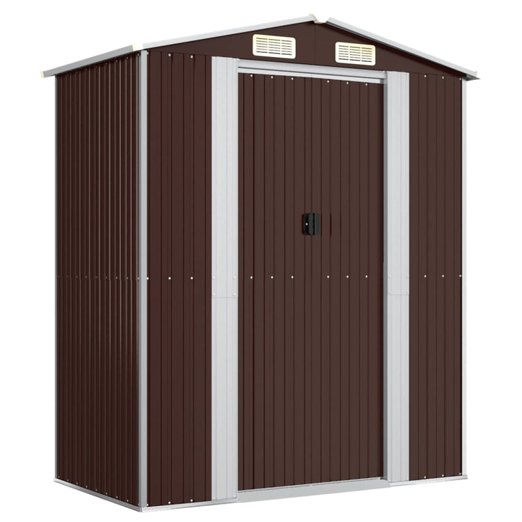 Vidaxl Garden Shed 192x108x223 cm verzinkter Stahl dunkelbraun