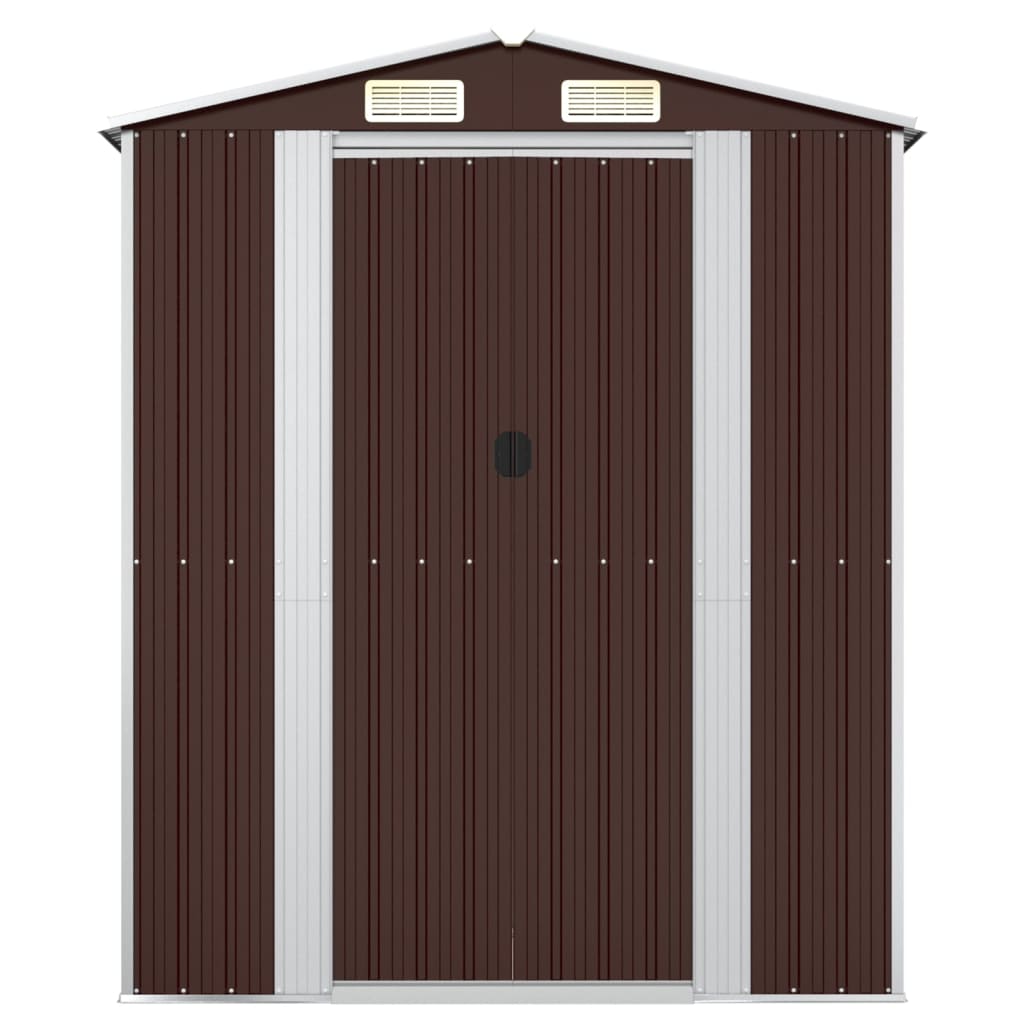 Vidaxl Garden Shed 192x108x223 cm verzinkter Stahl dunkelbraun