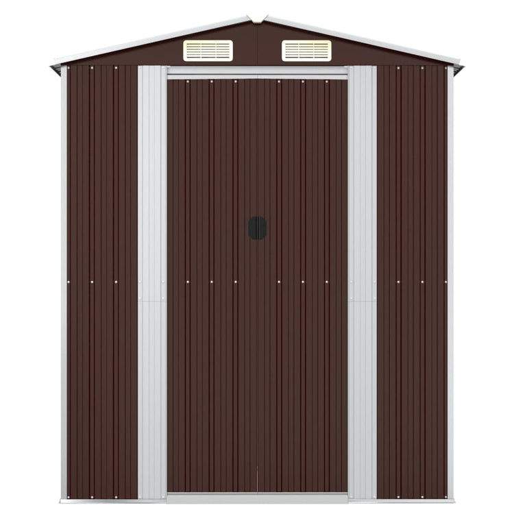 Vidaxl Garden Shed 192x108x223 cm verzinkter Stahl dunkelbraun