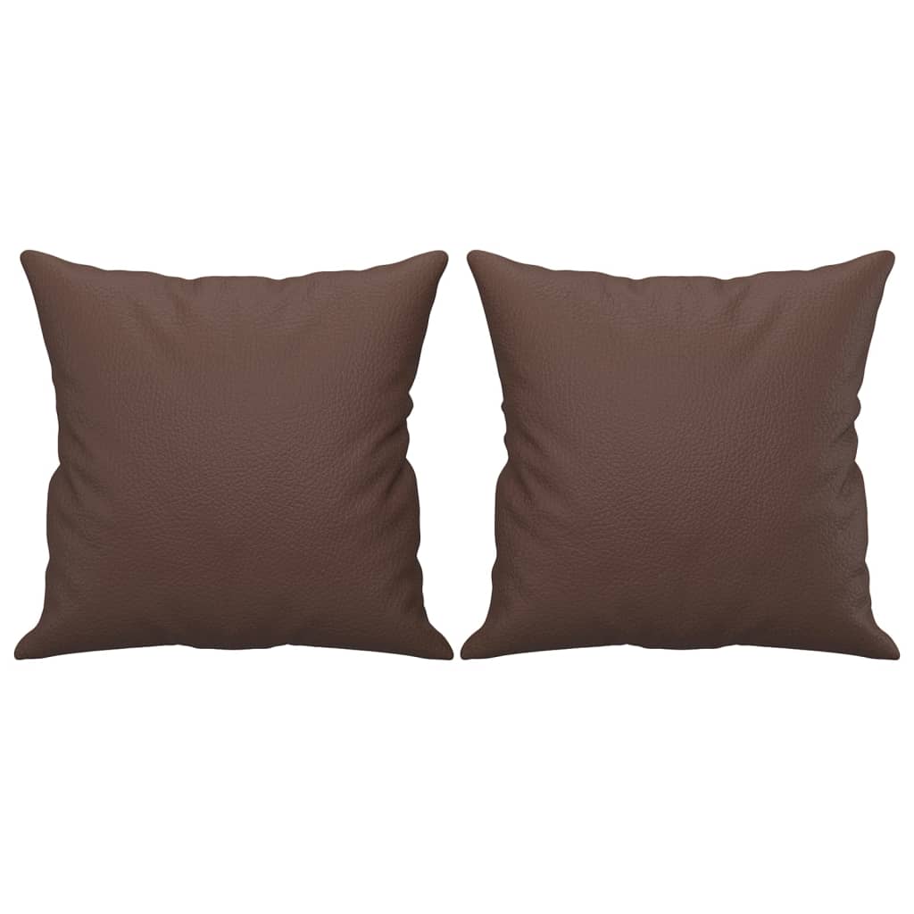 Vidaxl Dekorative Kissen 2 ST 40x40 cm künstliches Lederbraun