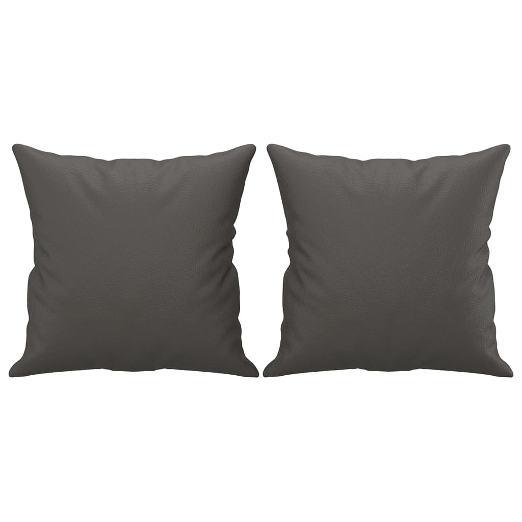 Vidaxl Dekorative Kissen 2 ST 40x40 cm künstliches Ledergrau grau