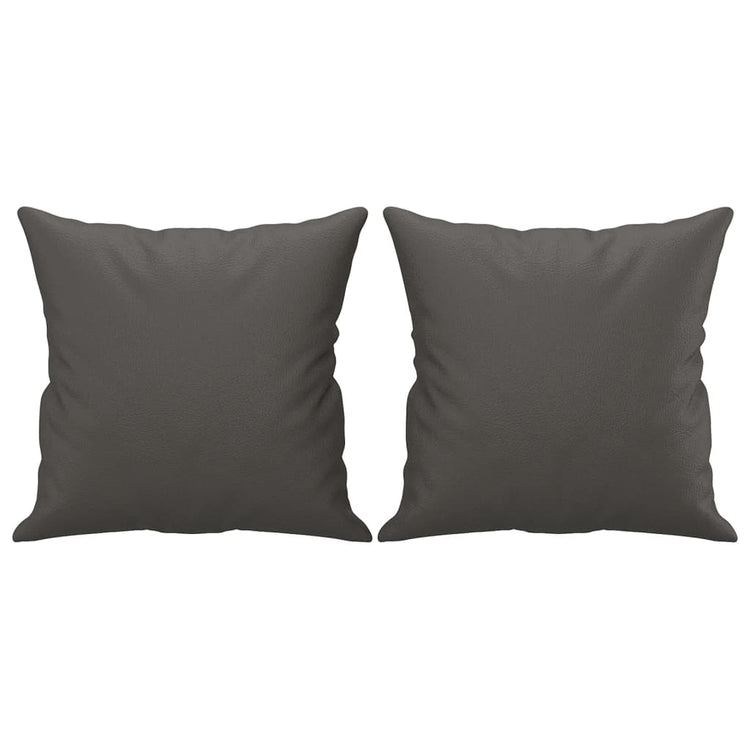 Vidaxl Dekorative Kissen 2 ST 40x40 cm künstliches Ledergrau grau