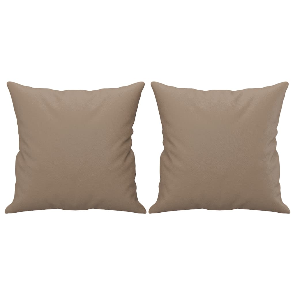 VIDAXL Dekorative Kissen 2 PCs 40x40 cm künstlicher Leder Cappuccino