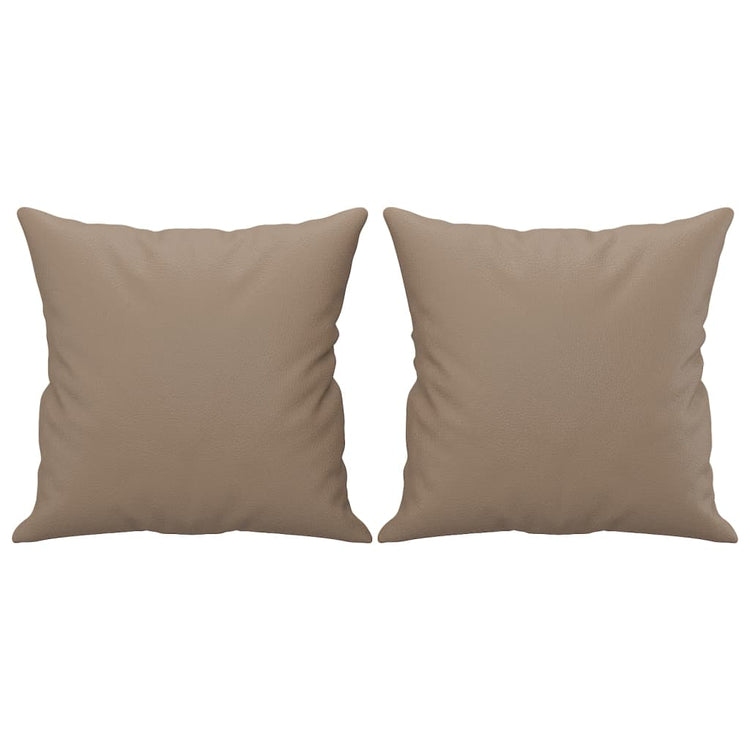 VIDAXL Dekorative Kissen 2 PCs 40x40 cm künstlicher Leder Cappuccino