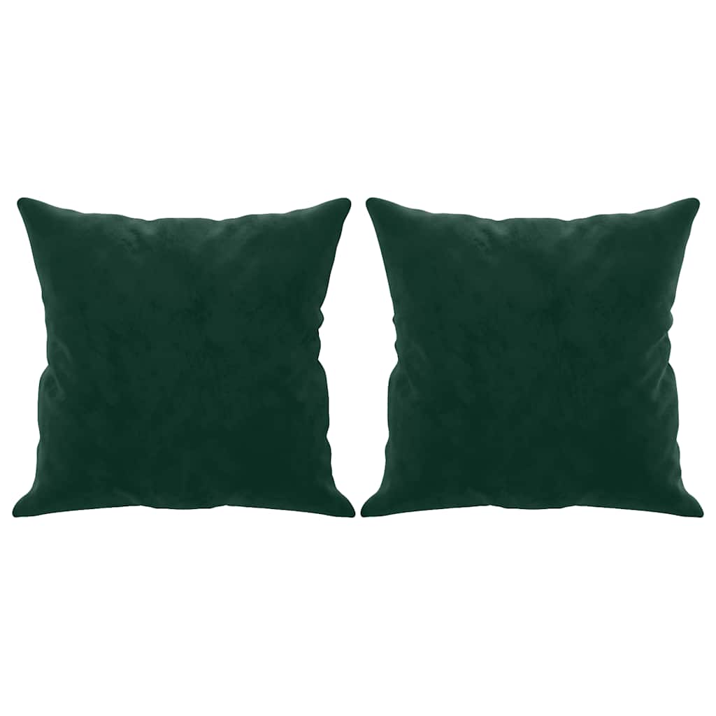 Vidaxl Dekorative Kissen 2 ST 40x40 cm Samt dunkelgrün