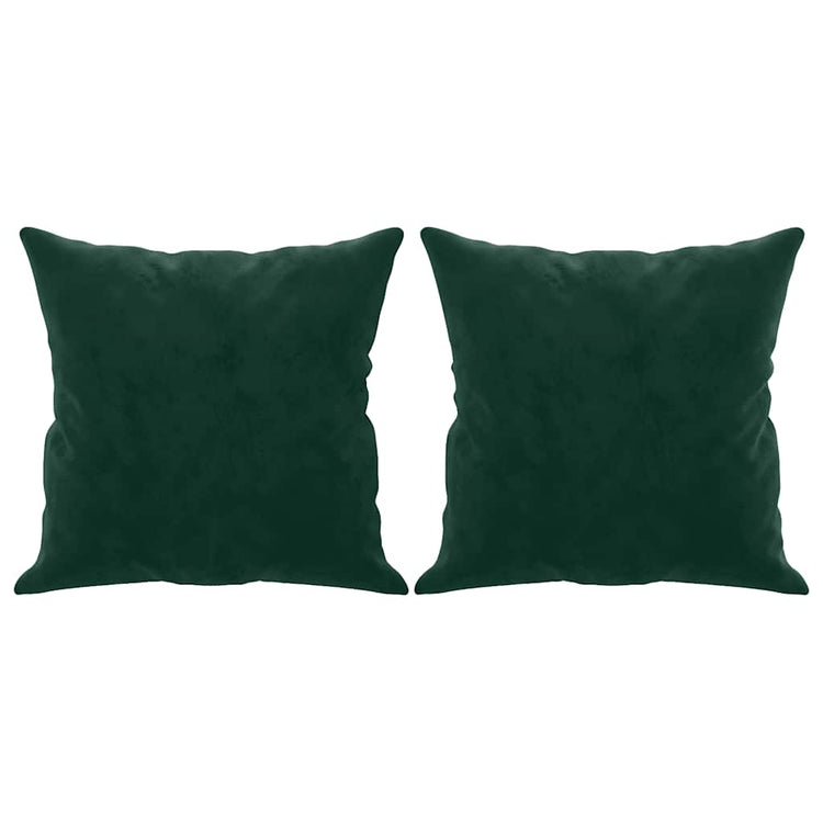 Vidaxl Dekorative Kissen 2 ST 40x40 cm Samt dunkelgrün