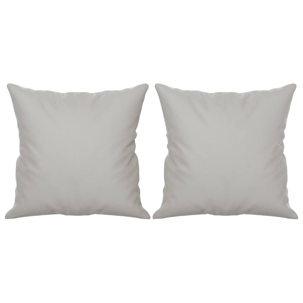 VIDAXL Dekorative Kissen 2 PCs 40x40 cm Mikrofasergewebe hellgrau