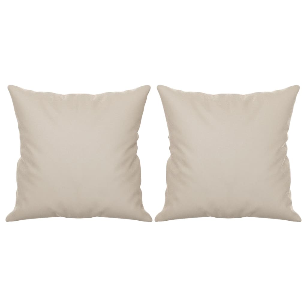 VIDAXL Dekorative Kissen 2 PCs 40x40 cm Mikrofaser -Stoffcreme -Colored