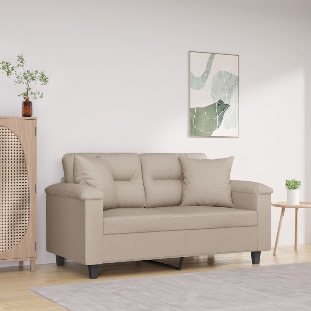 VIDAXL Dekorative Kissen 2 PCs 40x40 cm Mikrofaser -Stoffcreme -Colored
