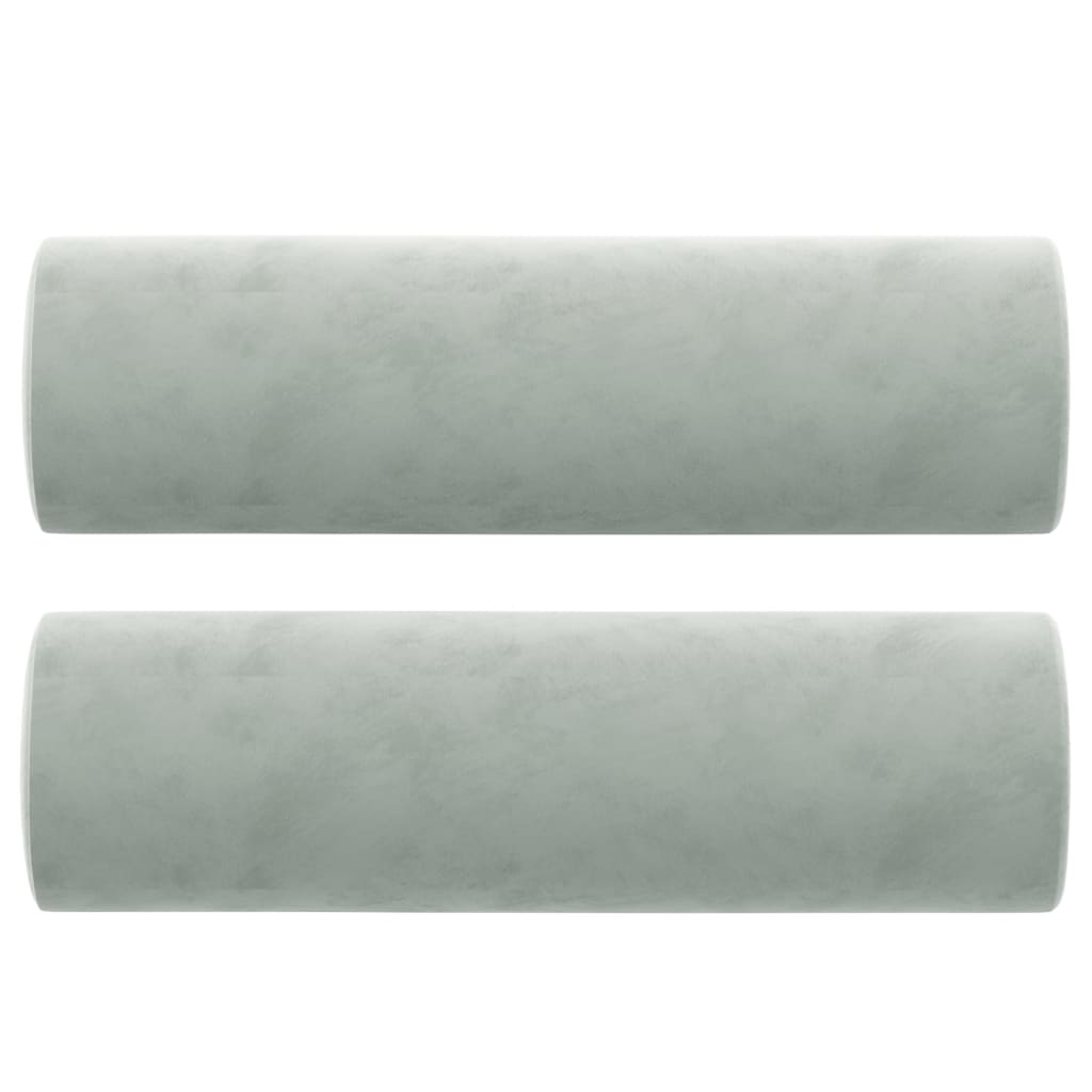 Vidaxl Dekorative Kissen 2 ST 15x50 cm Samt hellgrau