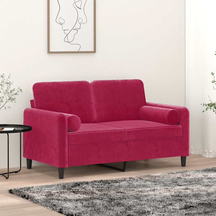 Vidaxl Dekorative Kissen 2 ST 15x50 cm Samt Weinrot