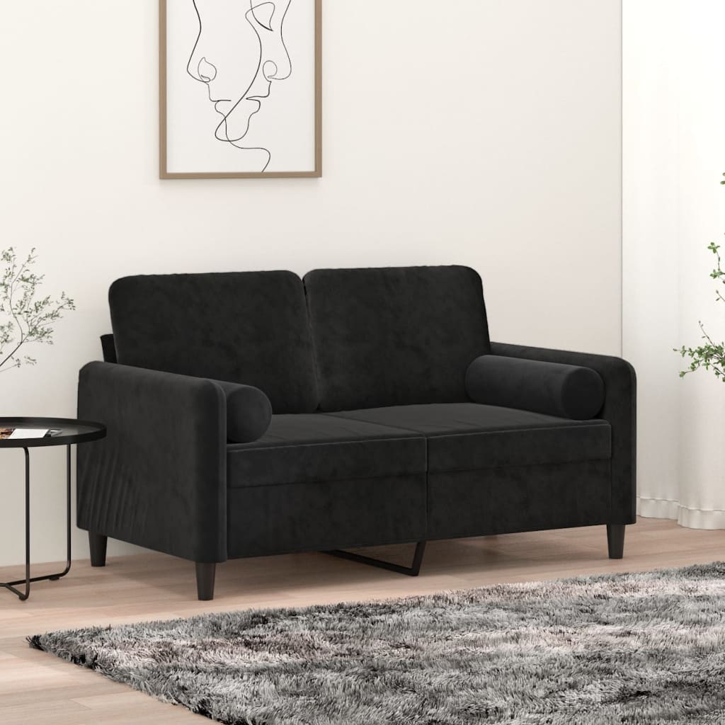 Vidaxl Dekorative Kissen 2 ST 15x50 cm Samt Schwarz