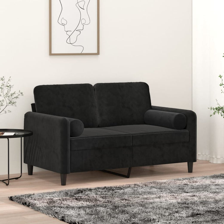 Vidaxl Dekorative Kissen 2 ST 15x50 cm Samt Schwarz