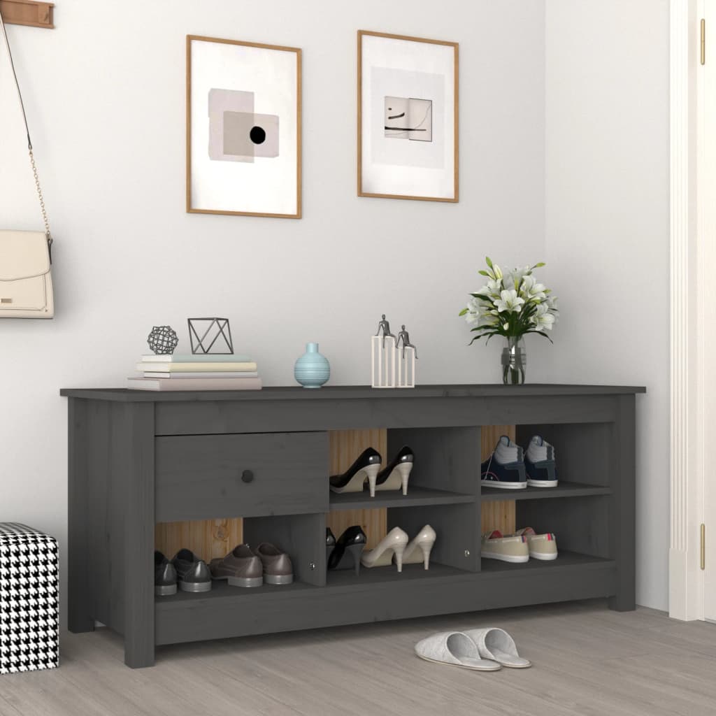 Vidaxx Schuhschrank 110x38x45,5 cm massives Kiefernholz grau