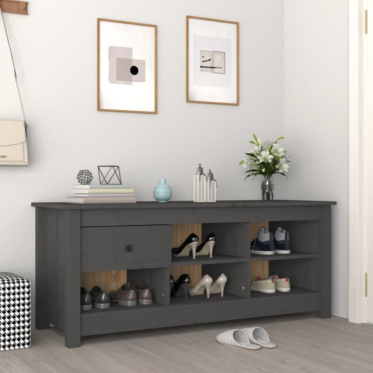 Vidaxx Schuhschrank 110x38x45,5 cm massives Kiefernholz grau