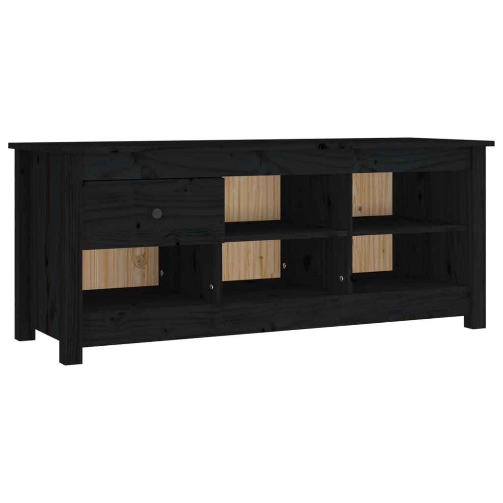 Vidaxl Schuhschrank 110x38x45.5 cm Festkiefer Schwarz