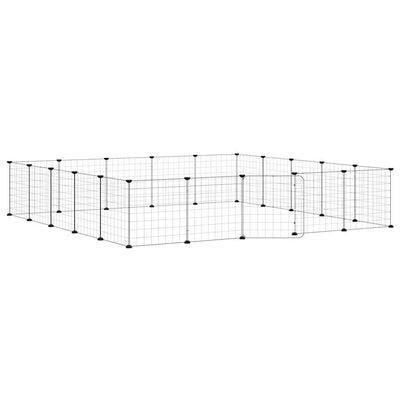 Vidaxl Haustiere Käfig mit Tür 20 Paneele 35x35 cm Stahl Schwarz