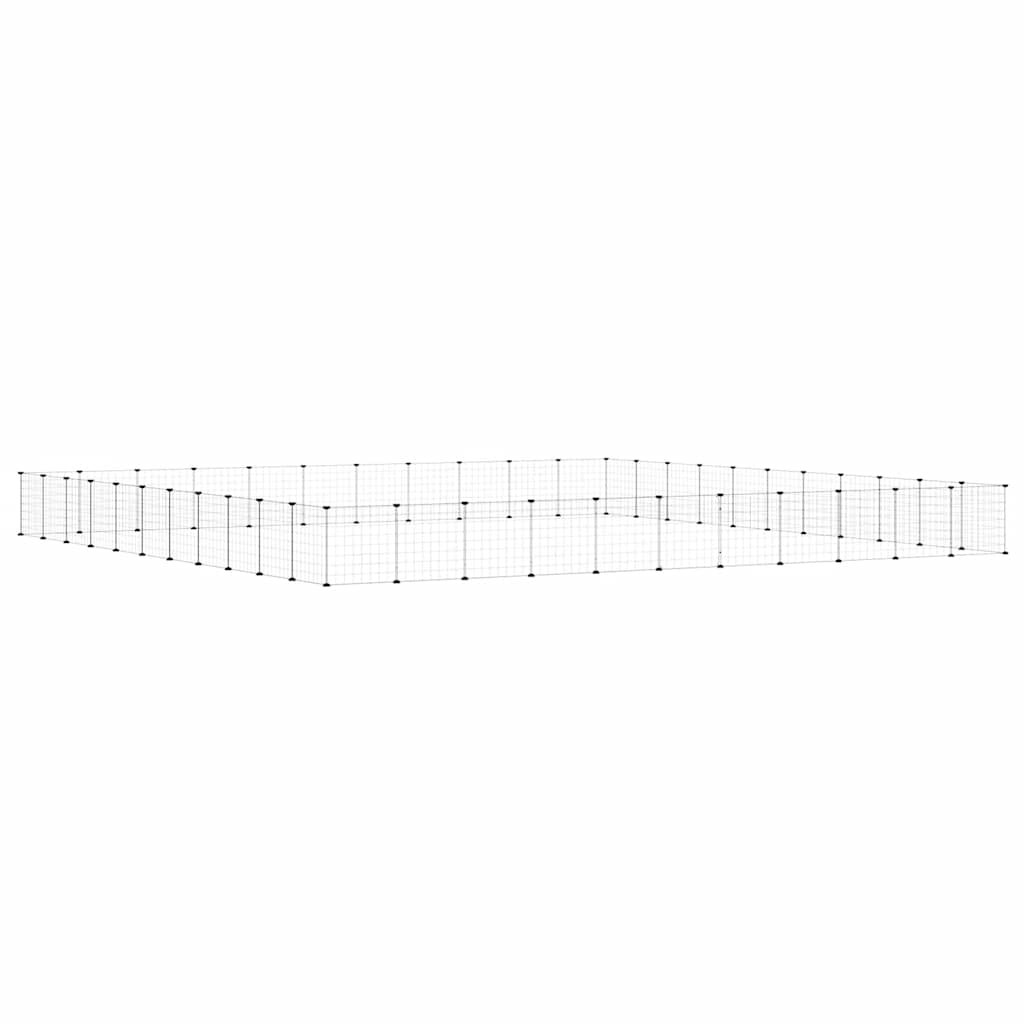 Vidaxl -Haustiere Käfig mit Tür 44 Paneele 35x35 cm Stahl schwarz