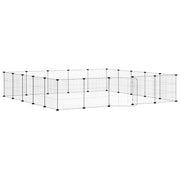 Vidaxl Haustiere Käfig mit Tür 20 Paneele 35x35 cm Stahl Schwarz - afbeelding 2