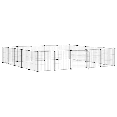 Vidaxl Haustiere Käfig mit Tür 20 Paneele 35x35 cm Stahl Schwarz