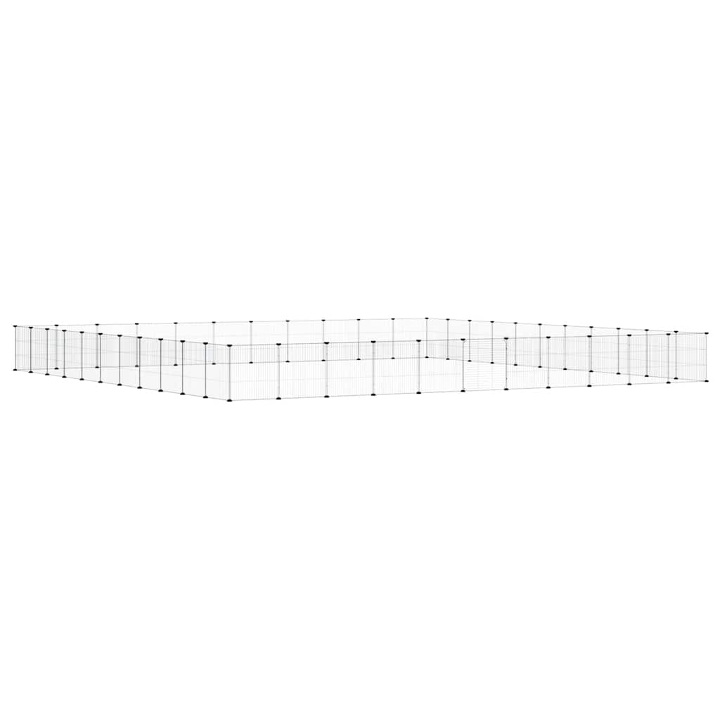 Vidaxl -Haustiere Käfig mit Tür 44 Paneele 35x35 cm Stahl schwarz