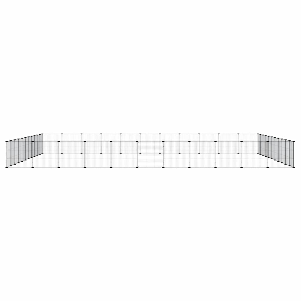 Vidaxl -Haustiere Käfig mit Tür 44 Paneele 35x35 cm Stahl schwarz