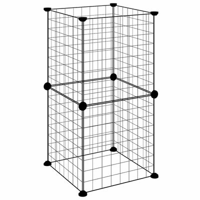 Vidaxl -Haustiere Käfig mit 8 Panels 35x35 cm Stahlschwarz