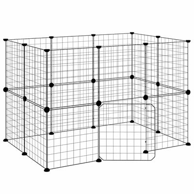 Vidaxl Haustiere Käfig mit Tür 20 Paneele 35x35 cm Stahl Schwarz