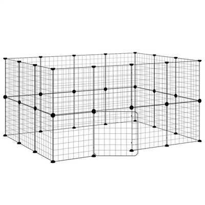 Vidaxl Haustiere Käfig mit Tür 28 Paneele 35x35 cm Stahl schwarz