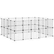 Vidaxl Haustiere Käfig mit Tür 36 Paneele 35x35 cm Stahl schwarz - afbeelding 2