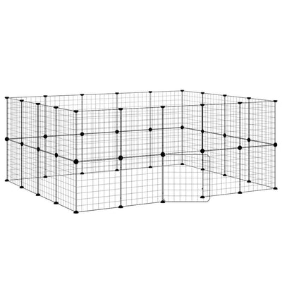 Vidaxl Haustiere Käfig mit Tür 36 Paneele 35x35 cm Stahl schwarz