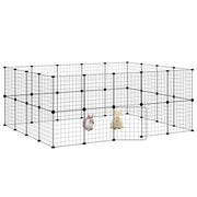Vidaxl Haustiere Käfig mit Tür 36 Paneele 35x35 cm Stahl schwarz - afbeelding 3