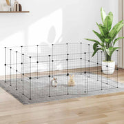 Vidaxl Haustiere Käfig mit Tür 36 Paneele 35x35 cm Stahl schwarz - afbeelding 1