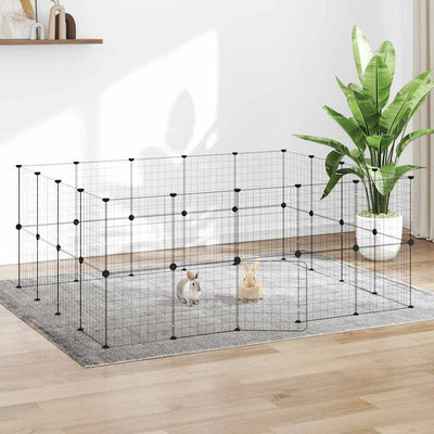 Vidaxl Haustiere Käfig mit Tür 36 Paneele 35x35 cm Stahl schwarz