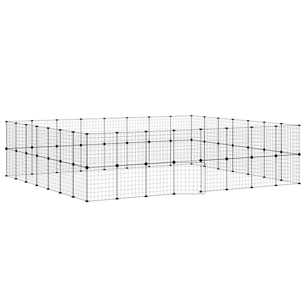Vidaxl Pet Cage mit Tür 60 Paneele 35x35 cm Stahl Schwarz