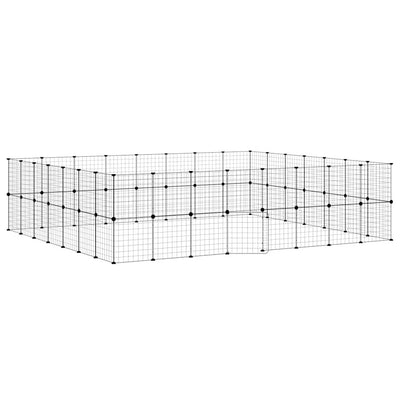 Vidaxl Pet Cage mit Tür 60 Paneele 35x35 cm Stahl Schwarz