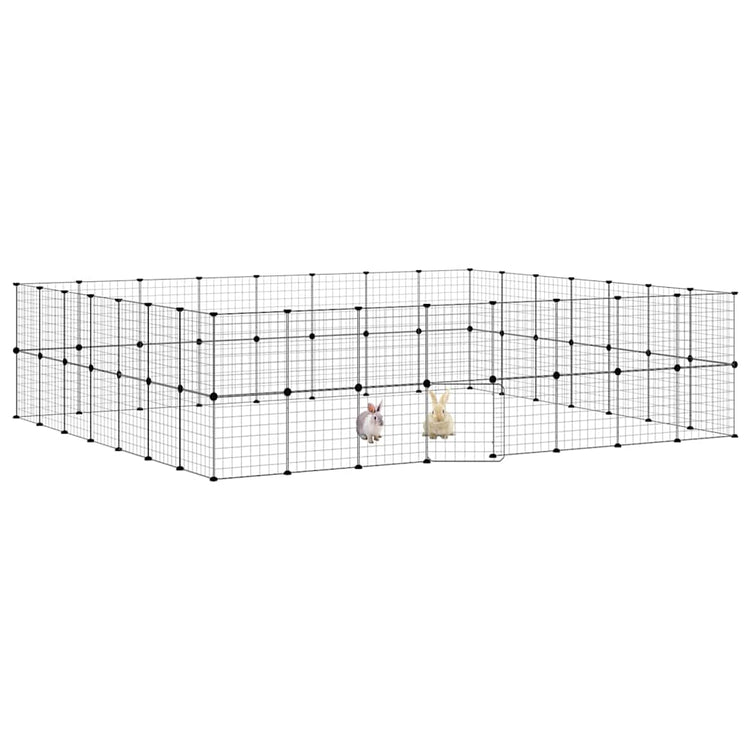 Vidaxl Pet Cage mit Tür 60 Paneele 35x35 cm Stahl Schwarz