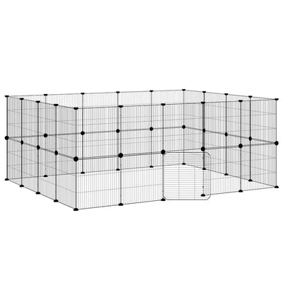 Vidaxl Haustiere Käfig mit Tür 36 Paneele 35x35 cm Stahl schwarz