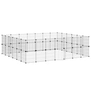 Vidaxl -Haustiere Käfig mit Tür 52 Paneele 35x35 cm Stahl schwarz - afbeelding 2