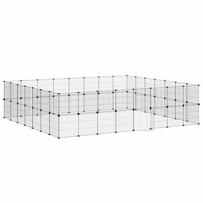 Vidaxl Pet Cage mit Tür 60 Paneele 35x35 cm Stahl Schwarz
