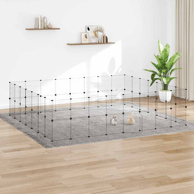 Vidaxl Pet Cage mit Tür 60 Paneele 35x35 cm Stahl Schwarz